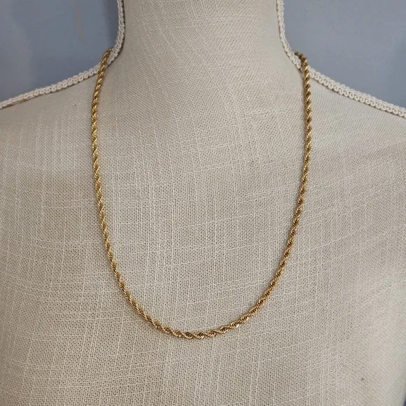 Gold Rope Chain Necklace - Picture 2 of 9